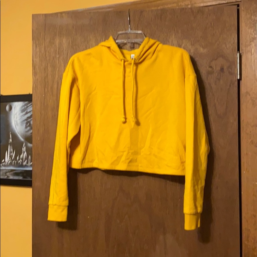 Yellow cropped hoodie